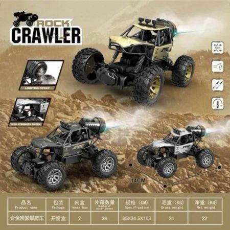 High Speed Rock Crawler RC Car 4WD Off-Road Jeep with LED Spray Light & Strong Suspension